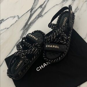 Chanel Black and White Women's Sandals